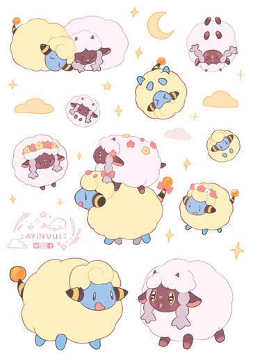Mareep & Wooloo Sticker Set Mareep & Wooloo Sticker Set